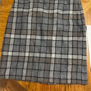 L.L. Bean Gray Plaid Pencil Skirt